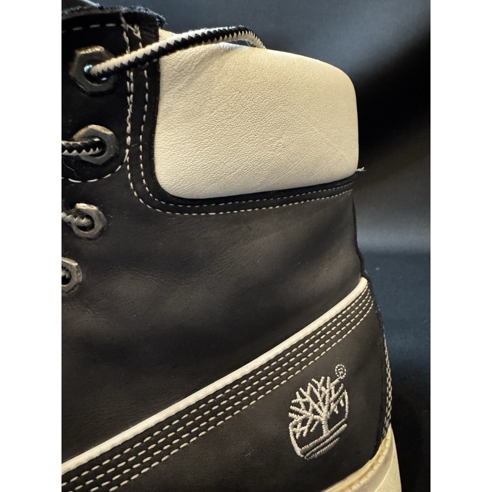 Timberland 6 Inch Premium Waterproof Boots Black White Mens 9.5 USA 28025 - Picture 14 of 16